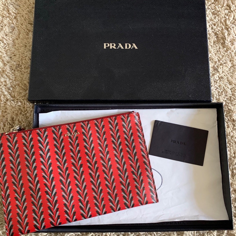 Authentic Prada Clutch with box and authentic card